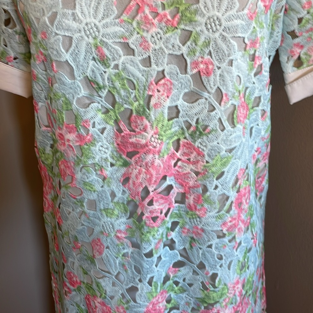 ENGLISH FACTORY lace dress multi color floral crotchet eyelet dress - Picture 3 of 9